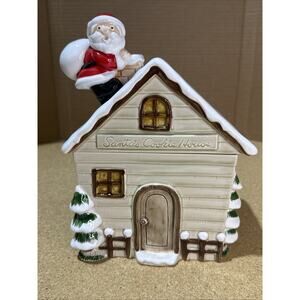 VTG 1980 Otagiri Handpainted Santa’s Cookie House Cookie Jar 11x7.5